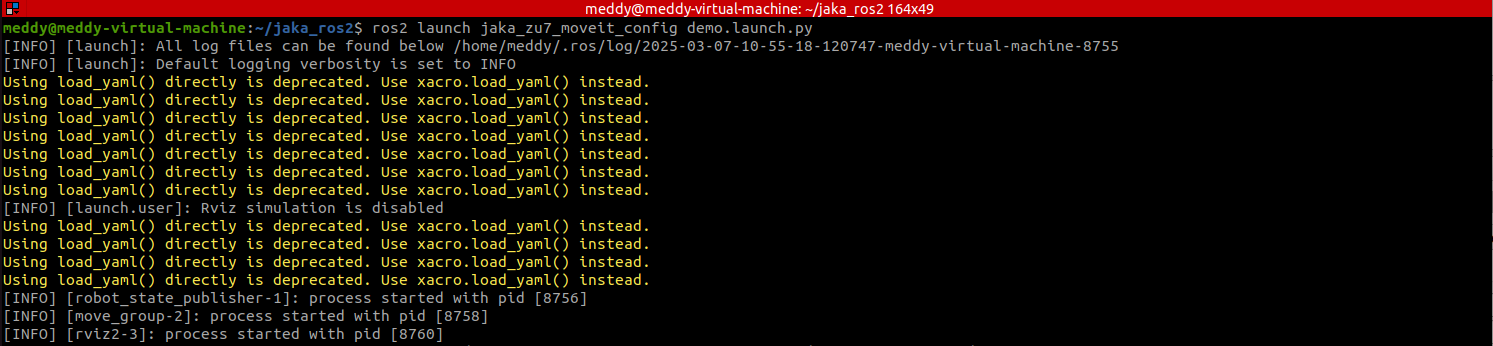 Figure 4-17: RViz for Demo Gazebo Simulation Execution