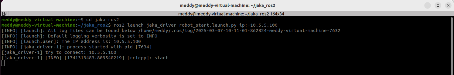 Figure 4-1: Launch JAKA Driver Server Command Output