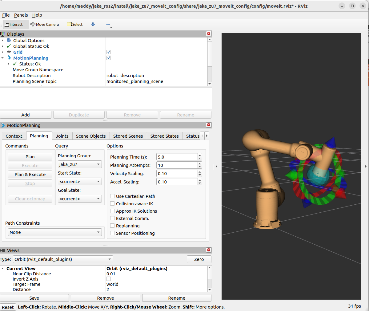 图 4-21：RViz 实际机器人可视化